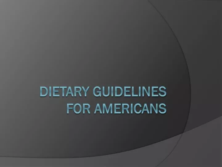 dietary guidelines for americans