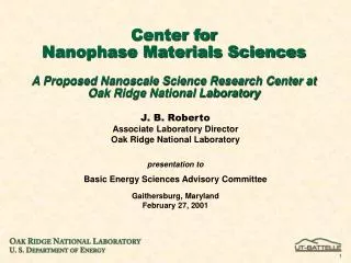 Center for Nanophase Materials Sciences