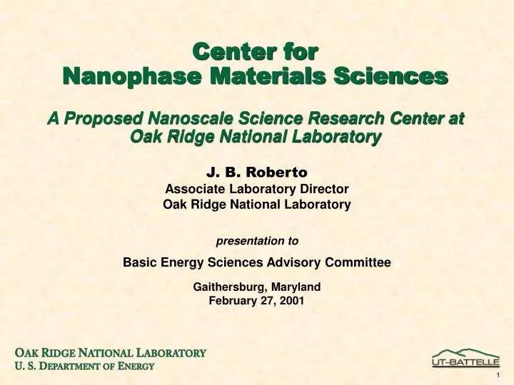 center for nanophase materials sciences