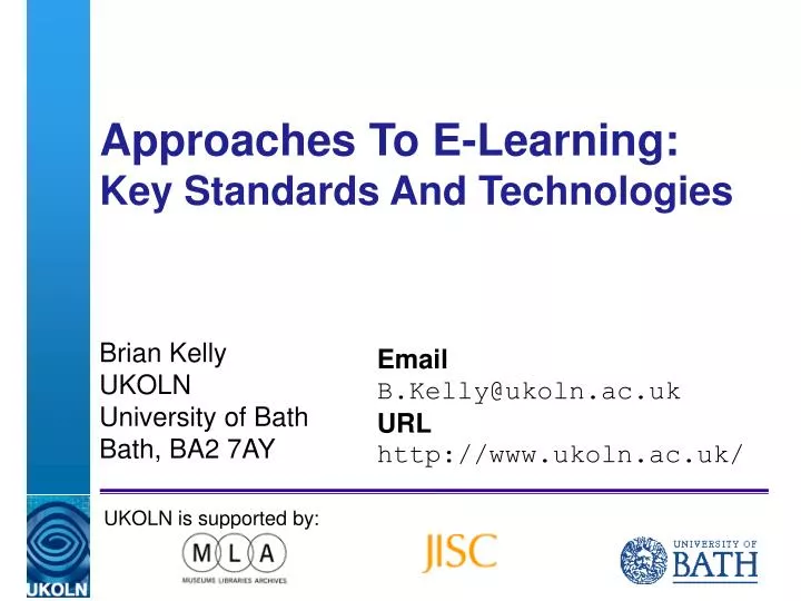 approaches to e learning key standards and technologies