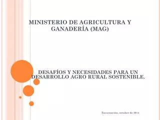 ministerio de agricultura y ganader a mag