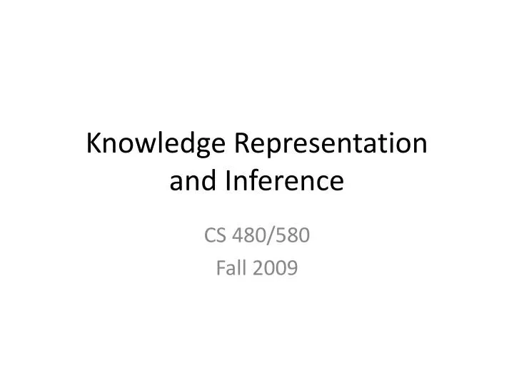 knowledge representation and inference