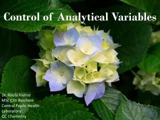 Control of Analytical Variables