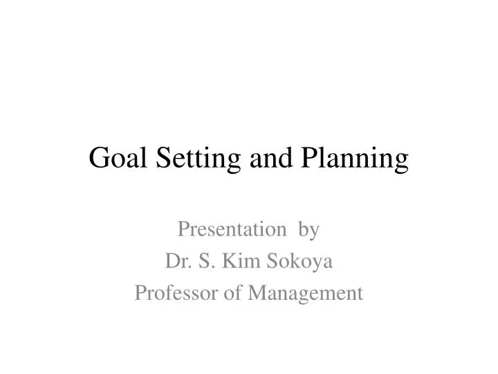 goal setting and planning