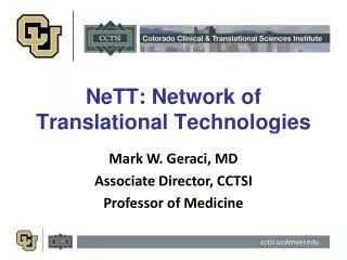 NeTT : Network of Translational Technologies