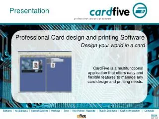 Professional Card design and printing Software Design your world in a card