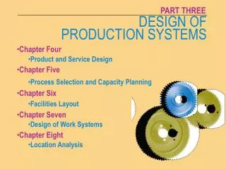 DESIGN OF PRODUCTION SYSTEMS
