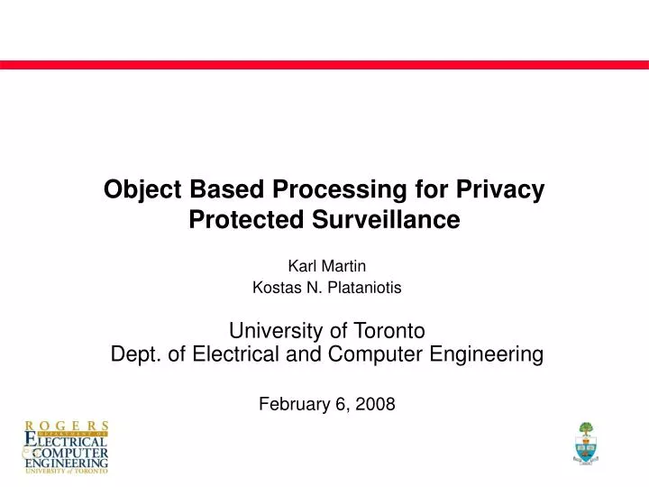 object based processing for privacy protected surveillance