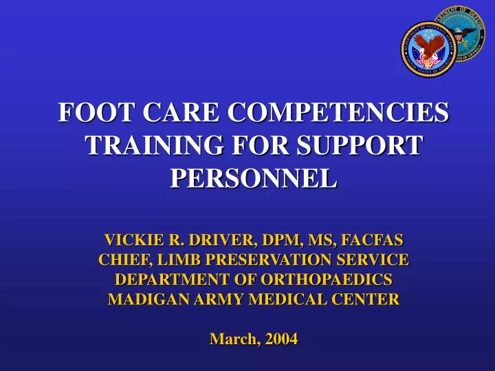 foot care competencies training for support personnel