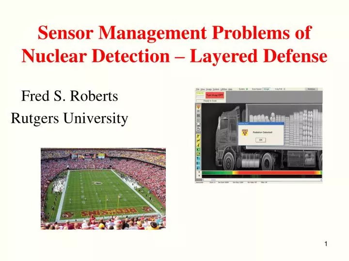 sensor management problems of nuclear detection layered defense