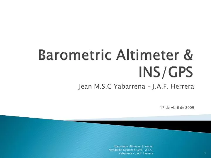 barometric altimeter ins gps