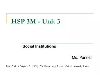 HSP 3M - Unit 3