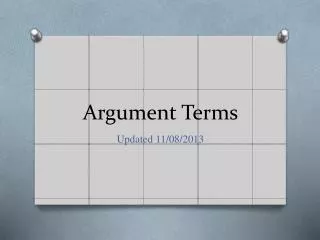 Argument Terms