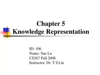 Chapter 5 Knowledge Representation