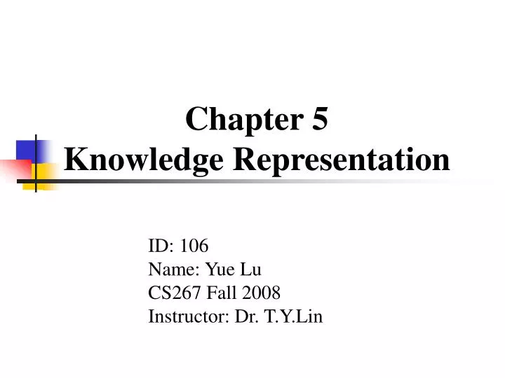 chapter 5 knowledge representation