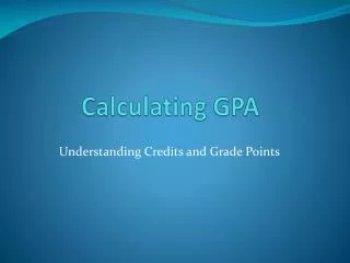 Calculating GPA