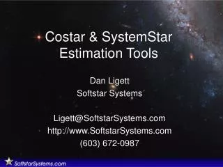 Costar &amp; SystemStar Estimation Tools