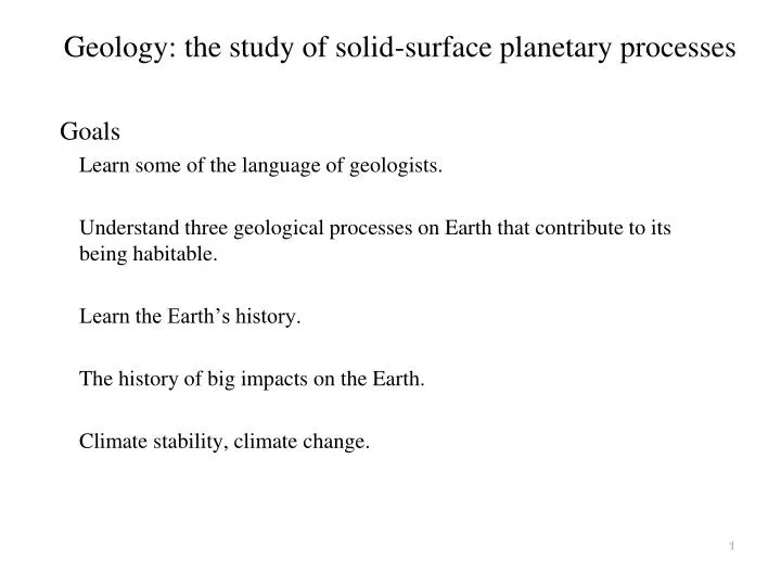 geology the study of solid surface planetary processes