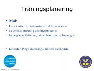 tr ningsplanering