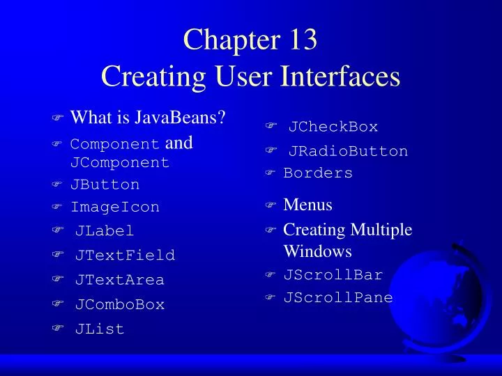 chapter 13 creating user interfaces