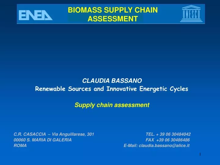 biomass s upply chain assessment