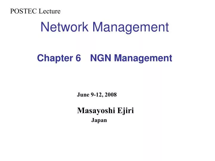 network management chapter 6 ngn management