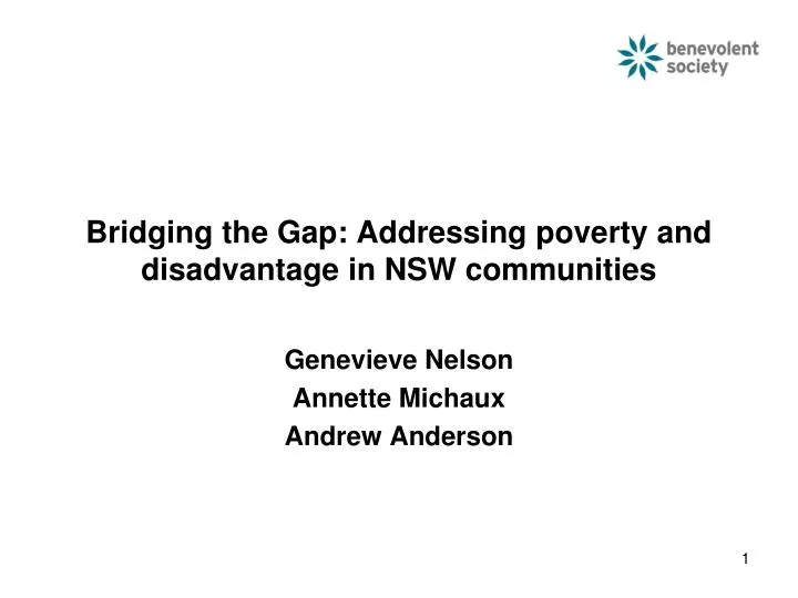 bridging the gap addressing poverty and disadvantage in nsw communities