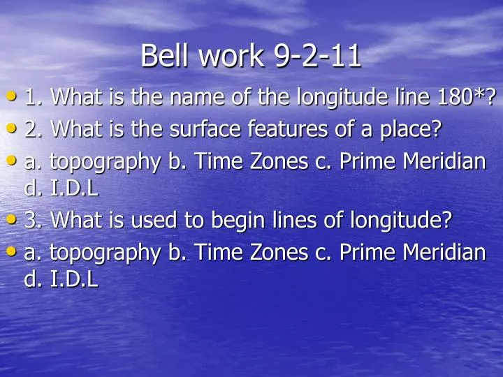 bell work 9 2 11