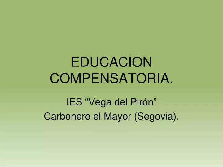 educacion compensatoria