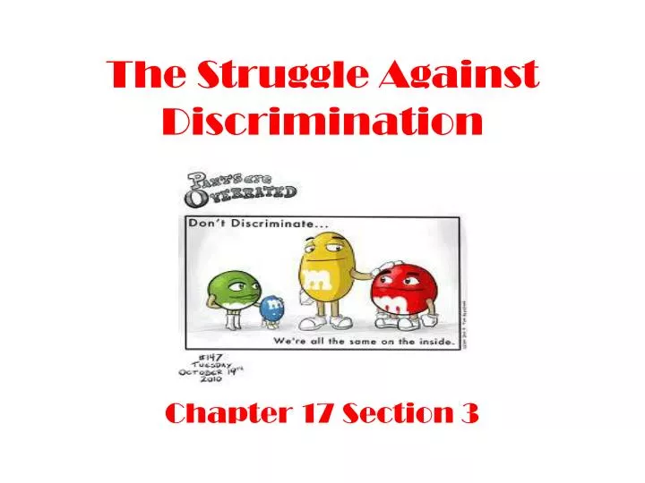 the struggle against discrimination