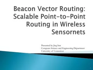 Beacon Vector Routing: Scalable Point-to-Point Routing in Wireless Sensornets