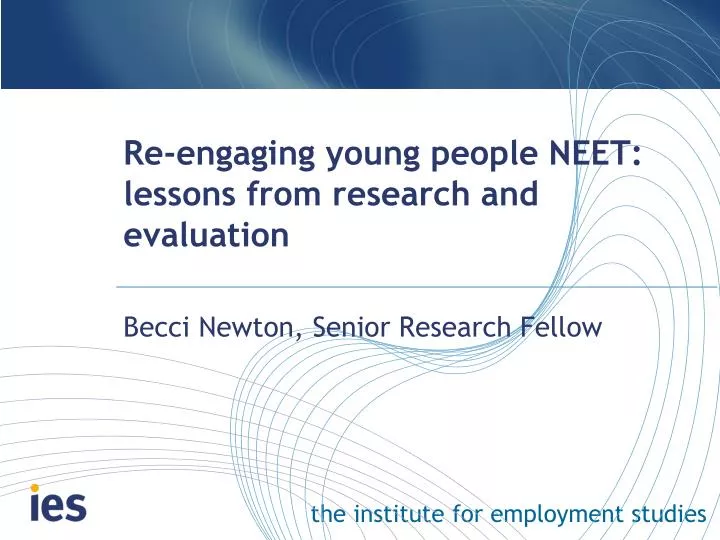 re engaging young people neet lessons from research and evaluation