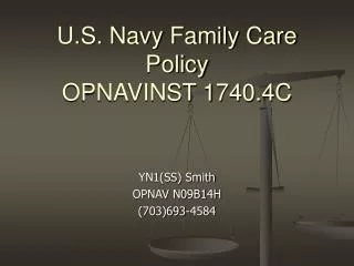 U.S. Navy Family Care Policy OPNAVINST 1740.4C