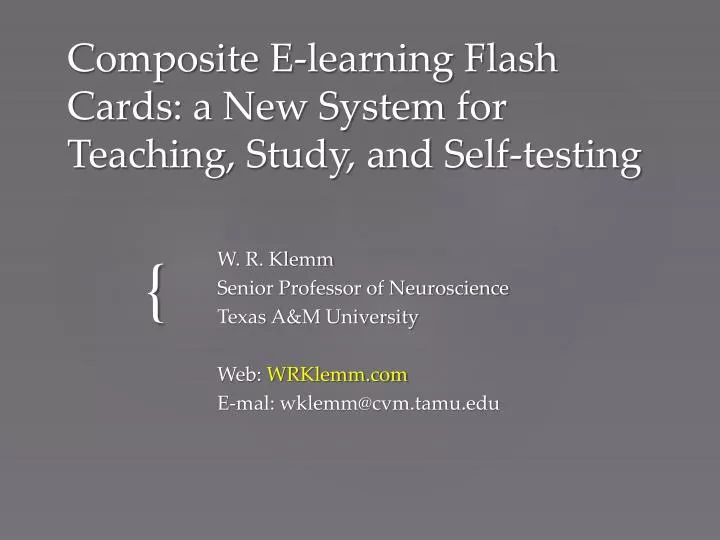 composite e learning flash cards a new system for teaching study and self testing