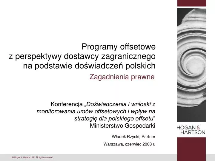 programy offsetowe z perspektywy dostawcy zagranicznego na podstawie do wiadcze polskich
