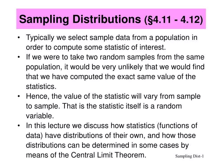 sampling distributions 4 11 4 12