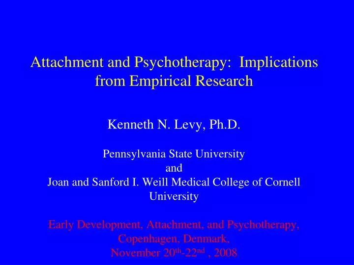 attachment and psychotherapy implications from empirical research