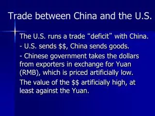 Trade between China and the U.S.