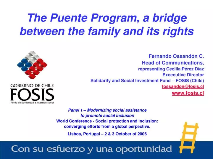 the puente program a bridge between the family and its rights