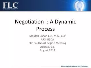 Negotiation I: A Dynamic Process