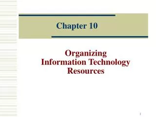 Organizing Information Technology Resources