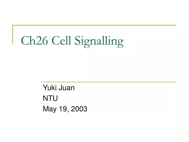 ch26 cell signalling