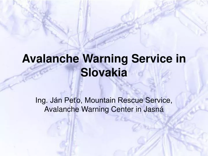 avalanche warning service in slovakia