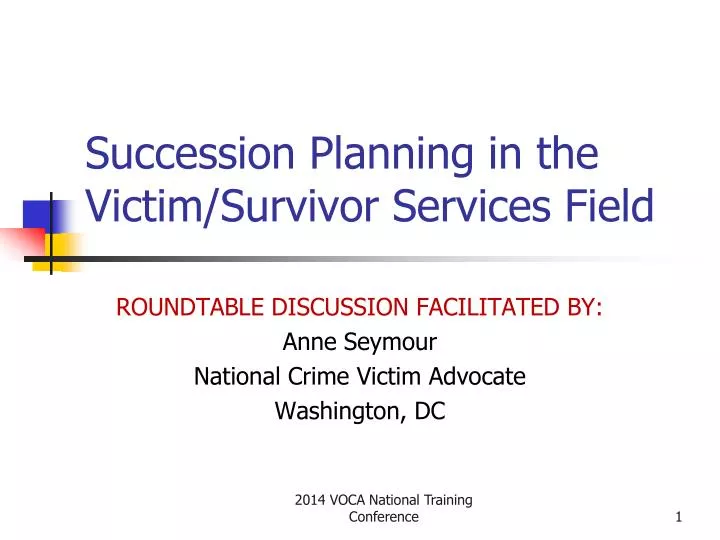 succession planning in the victim survivor services field