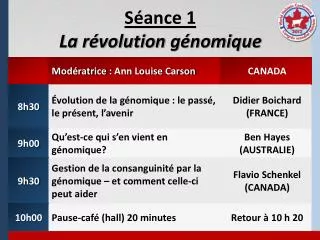 s ance 1 la r volution g nomique