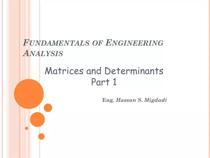 fundamentals of engineering analysis