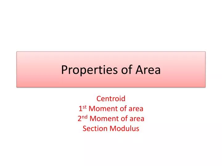 properties of area