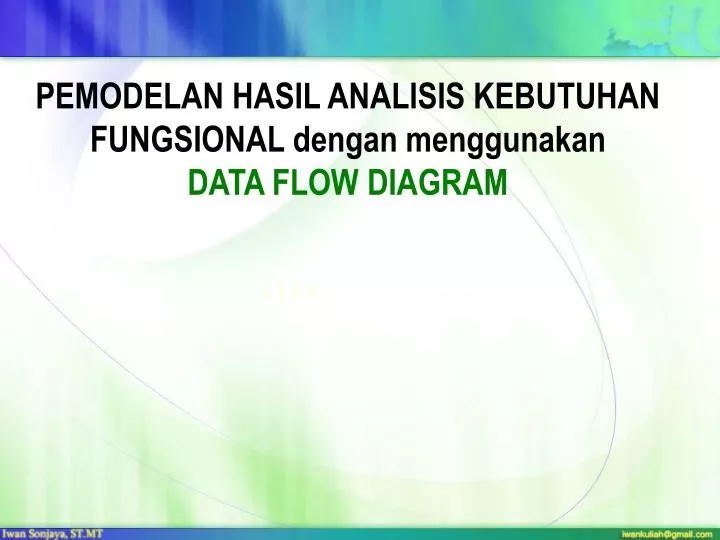 pemodelan hasil analisis kebutuhan fungsional dengan menggunakan data flow diagram