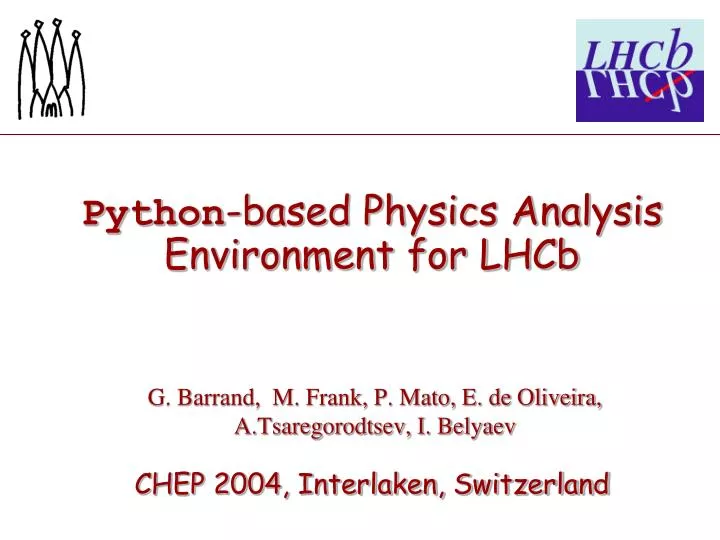 python based physics analysis environment for lhcb