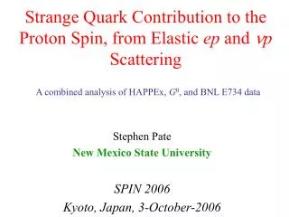 Strange Quark Contribution to the Proton Spin, from Elastic ep and n p Scattering